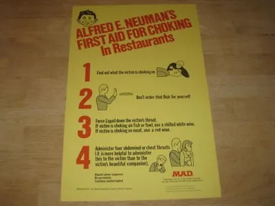 MAD Magazine Choking Poster           Trade Show Giveaway         1982      RARE • $9.99