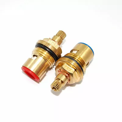 Replacement Brass Ceramic Disc Tap Valves Cc17 Quarter Turn Gland Insert Pair • £13.96