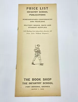 WW2 The Infantry School Mailing List 1942 Fort Benning Georgia Leaflet • $22.73