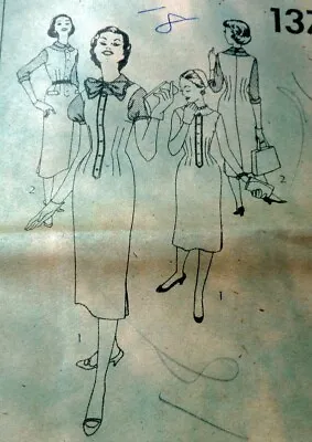 *LOVELY VTG 1950s DRESS & BLOUSE Sewing Pattern 18/36  FF • $6.99