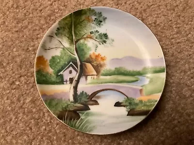 UCAGCO China Hand Painted Japan Decorative Plate Saucer Nature Tree River Bridge • $12