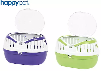 Happypet Small Animal Plastic Carrier Pet Travel Cage Hamster Gerbil Vet Trip • £12.39