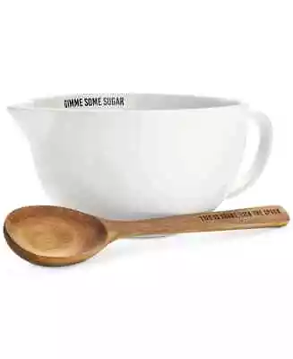 THE CELLAR 2.5 Qt Batter Bowl With Mixing Wood Spoon NEW • $22.99