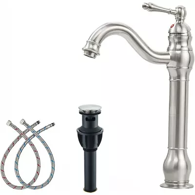 Waterfall Vessel Sink Faucet Single Handle Single Hole Basin Mixer Tap W/Drain • $45