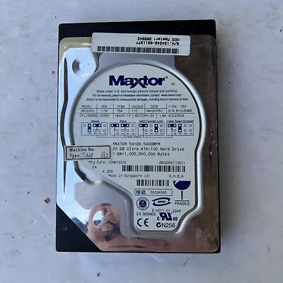 20 GB Ide Maxtor 2B020H1 P-Ata Ultra Ata/100 HDD 5400rpm 2MB 3.5   Hard Drive • $19.99