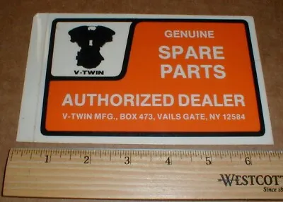 $26.95 • Buy VTG V-Twin Motorcycle Engine Parts Authorized Dealer Decal Sticker Vails Gate NY