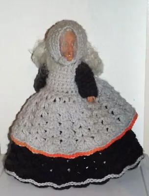 Vintage Crochet Lucky Kitchen Witch Doll Feather Duster Cover • $11.99