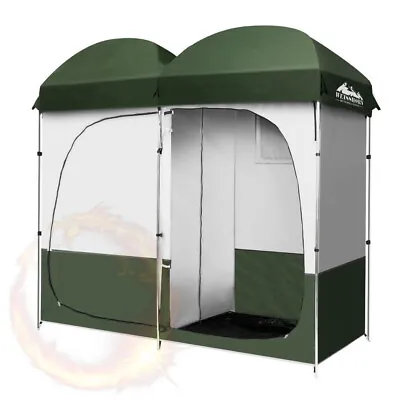 Weisshorn Double Camping Shower Toilet Tent Outdoor Portable Change Room Green • $77.77