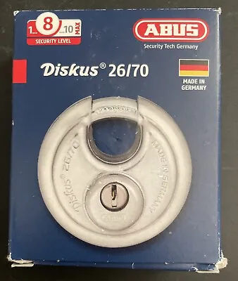 Abus 26/70 Padlock Stainless Steel Keyed Alike Diskus Padlock New • $26.99