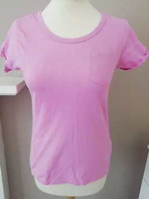 Marks And Spencer M&S Indigo Collection Casual 100% Cotton Bright Pink Top Age14 • £2