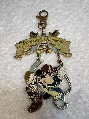 Disney Mickey Mouse Pirates Of Caribbean Lanyard Charm Medal 2006 • $16.87