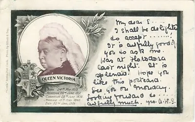 QUEEN VICTORIA 1901 MOURNING - Early Royalty Postcard Elliott & Fry • £15