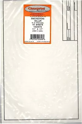 Clearprint Vellum Sheets With Engineer Title Block 11x17 Inches 16 Lb. 60 GSM • $35.99