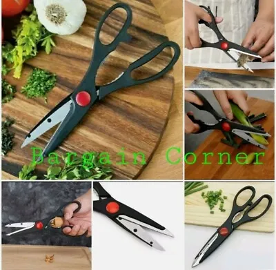 Kitchen Scissors Multifunctional Herb Meat Slicing Nut Cracker Bottle Opener 1Pc • £3.88