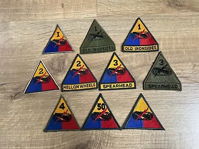 Vintage US Military Patches X 10  - American Tank Division • £1.95