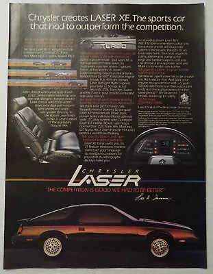 1984 CHRYSLER Laser XE Sports Car Magazine Ad - Lee Iacocca Quote • $14.99