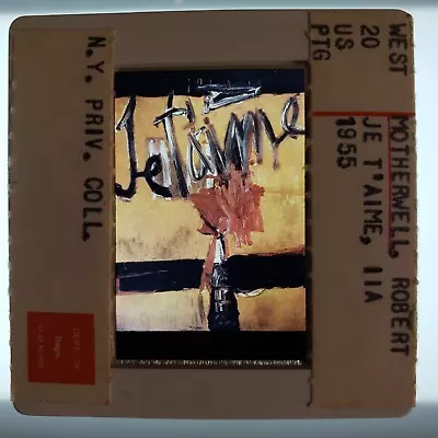 Robert Motherwell Je T'aime No. II 1955 Art 35mm Glass Slide • $20