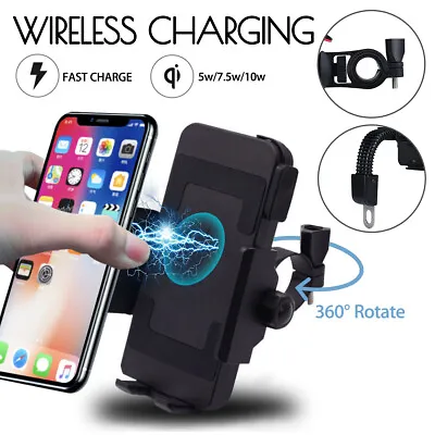 10W QI Motorcycle Motorbike Wireless Charger Mobile Phone Holder Mount US • $21.40