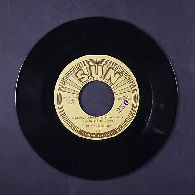 ELVIS PRESLEY: Happy Happy Birthday Baby / Tweedle Dee SUN 7  Single 45 RPM • $50