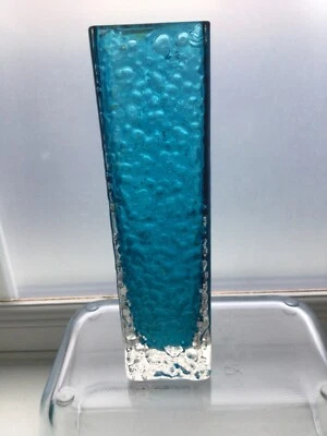 £54.99 • Buy Vintage  Whitefriars Geoffrey Baxter Nailhead Textured Kingfisher Blue Vase 9683