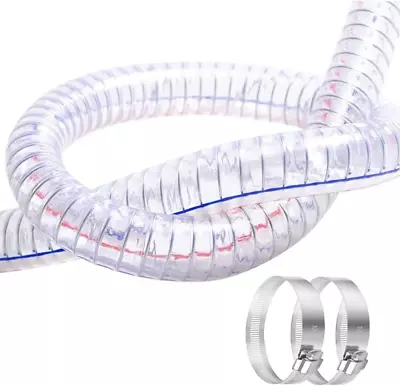 1  ID X 1-1/4  OD 10FT Length Steel Wire Hose PVC Vacuum Tubing (With 2 Stainle • $37.49