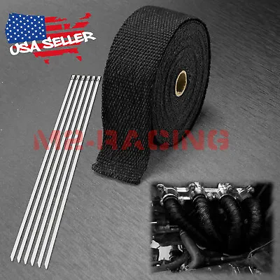 Black Exhaust Pipe Insulation Thermal Heat Wrap 2 X50' Motorcycle Header • $18.46