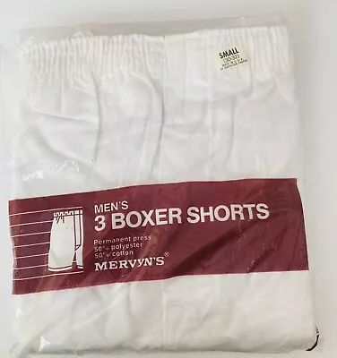 Vintage Mervyn’s 3 Pack Underwear Boxer Shorts Size 30-32 Small Permanent Press • $32