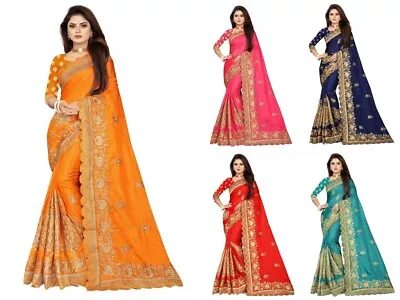Bollywood Wedding Designer Saree Blouse New Sari Pakistani Party Wear A2400 • $51.29
