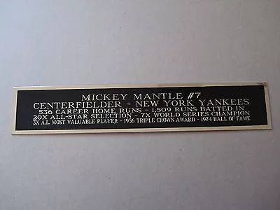 Mickey Mantle Yankees Autograph Nameplate For A Baseball Mini Helmet Case 1.5X6 • $6.50