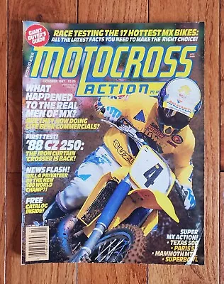Motocross Action Magazine October 1987 Mx Motocross Supercross Paris Sx Cz 250 • $14.99
