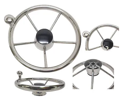 Marine Boat Stainless Steel 11'' Steering Wheel With Knob Burned-on 5 Spokes  • $49.90
