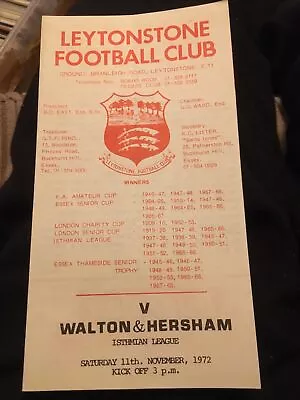 Leytonstone V Walton & Hersham 1972 • £3