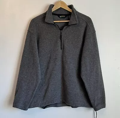 Eddie Bauer Ebtek 1/4 Zip Fleece Pullover Mens Size Small Gray Zip Pocket • $13.97