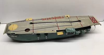 Vtg Japan Linemar Forrestal Tin Battery Operated Aircraft Carrier 14” For Parts • $55