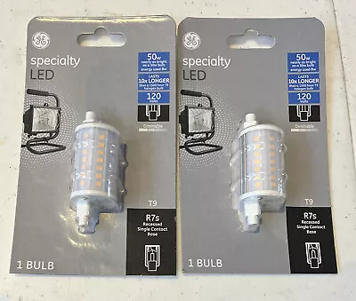 [2 Pack]GE LED Light Bulb 8-Watts Replaces 50 W 800 Lumens #93129009 T9 R7s • $7.95