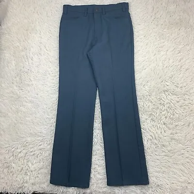 Vintage Levis 517 Pants Mens 32x31 Blue Teal Bootcut Polyester Talon Western • $64