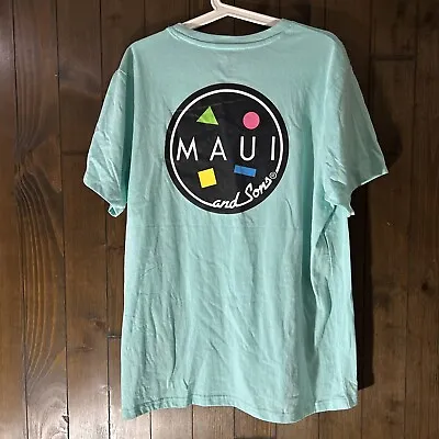 Maui & Sons Short Sleeve MINT GREEN T-shirt Men Large Very Soft • $16