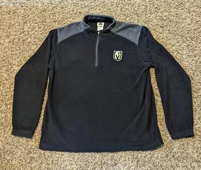 Las Vegas Golden Knights NHL Mens Large 1/4 Zip Fleece Soft Jacket Black • $14.99