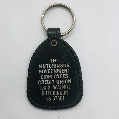 Vtg Hutchinson KS Government Employees Credit Union Advertising Keychain Fob • $4.99