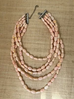 Vintage Pink Necklace Choker With Lucite Beads. • $8.99