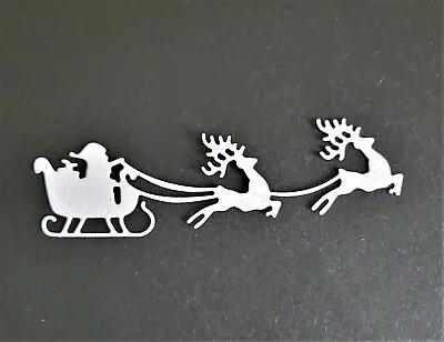 £1.10 • Buy Die Cut Card Topper Christmas Santa Sleigh And Reindeer X 6 Choice Of Colour