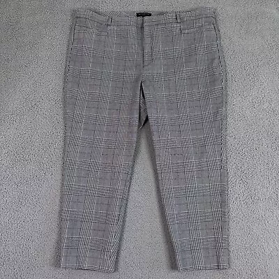 Banana Republic Pants Womens 20 Plus Black White Houndstooth Plaid Sloan Ankle • $20