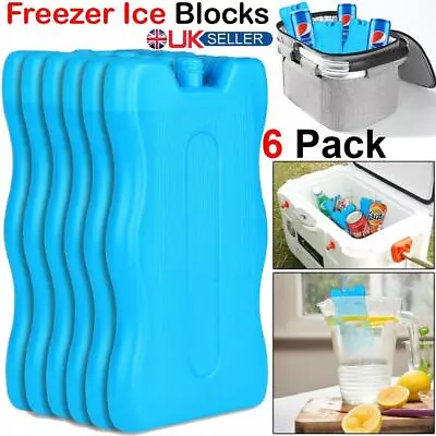 6 X Freezer Blocks For Cool Cooler Bag Ice Packs For Lunch Box Picnic Reusable • £5.99