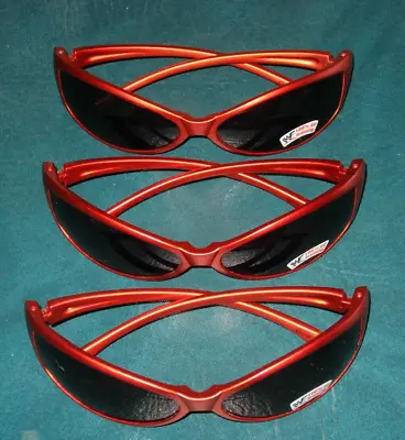 New (3) WWF /WWE Vintage RIKISHI Attitude Era Dark Orange Sunglasses Mirror Lens • $15.99