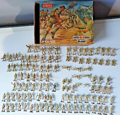 107 X Airfix 8th Army Infantry Soldiers - 1970's Vintage Figures - 1:72 / H0 00 • £9.99