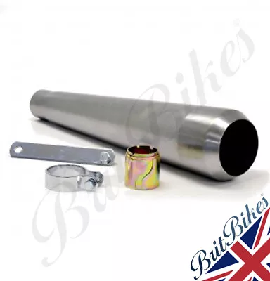 £60.50 • Buy Universal 17 Steel Unbaffled Shorty Megaphone Motorbike Exhaust Silencer Custom
