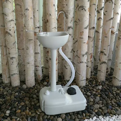 Portable Camping Sink Hand Wash Basin Stand W/Towel Holder & Soap Dispenser UK • £44.96