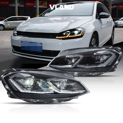 VLAND LED Projector Headlights For 2013-2018 VW Volkswagen Golf 7 W/Sequential • $439.99