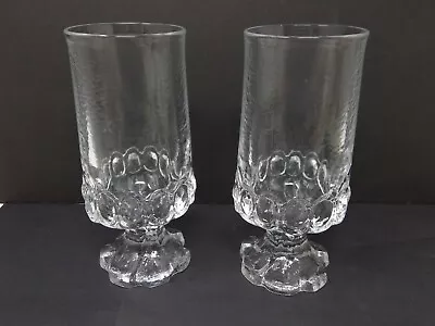 Pair Of Franciscan Madeira Crystal Clear Ice 6 1/2  Tall Iced Tea Glasses • $19.99