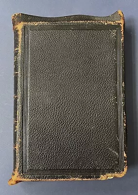 RARE 1885 PREACHER'S BIBLE - Antique Black Calfskin Leather (#131) • £277.06